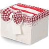 Casatessile Lavette Bagno con Cestino in Legno Set 4 pz. Margy Lavette Bagno 30x30, Asciugamani Piccoli Viso e Bidet