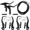 XIAQICA Set Freni Bici, Freni V Brake, Lega di Alluminio Freni Bicicletta con Leve Freno Bici Cavo Freno Bici per MTB, Mountain Bike, Bici da Corsa, Bicicletta Ibrida (Nero)