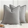 Mandioo 2 Pezzi Copricuscini Colore d'accento Minimalista decorativi Tessitura Fodere per Cuscino Moderne per Casa Soggiorno Camera da Letto per Divano 40 x 40 Grigio chiaro