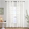 MIULEE Tende per Interni di Pizzo Bianco, Tende soggiorno moderne 2 pezzi 150x225 CM, Voile Tenda Finestra Interno Salotto, Tenda Trasparente con Ricami a Foglie,Fantasia Camera da Letto Occhielli