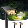 Linkind Luci Solari Esterno Giardino con Sensore di Movimento,Impermeabile IP65 3000K Bianca Calda,22 LED faretti solari a led da esterno con 2 Modalità per piscina Cortile Garage sentieri,2 Pezzi