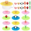 Auauraintt 12 Pezzi Coperchio per Tazza In Silicone, Coperchi per Tazze Anti Polvere, Riutilizzabili Coperchi per Tazze in Vetro di Silicone, per Caffè Boccale di Birra Bicchieri Casa All'aperto