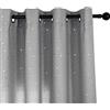 GIRASOLE HOME® Coppia Tende Grigie Semi Oscuranti Fantasia Stelline Argentate Tenda per Soggiorno Camera Cameretta Cucina e Interni 2 Pannelli con Occhielli (Grigio, 140x290cm)
