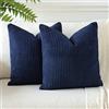 JOTOM Fodere In Velluto a coste Morbido Solido Fodere Di Cuscino Decorativo Cuscino Fodere Per Cuscini Da Letto Per La Decorazione Della Casa Per Divano Camera Da Letto 60x60 cm Set Di 2 (Blu Marino)