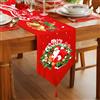 Heveer Runner Natalizio da Tavolo Lavabile Runner Tavola Natalizio con Nappe Tovaglia Natalizia Rosso per Tavola di Natale 33x180 cm Stile A
