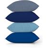 ggaimwf Tinta unita Copricuscino in Effetto Lino per divano Gradiente blu Cuscino per letto Ghiacciaio Blu intenso Fatto a mano Piazza Federe per cuscini con cerniera invisibile 45x45 cm Set da 4