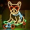 SIGNSHIP Skateboard Dog Insegna al neon Cane Luce a LED Skateboard Player Cane Decorazione Luce per Skateboarder Stanza Decorazione da parete, Negozio di skateboard, Negozio di animali, Bar