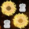 ZAIYW Confezione da 2 luci a batteria, 7 m, 70 LED, con timer, 8 modalità, filo trasparente per decorazioni natalizie, matrimoni, feste (bianco caldo)