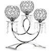 SUMNACON 3 Braccio Cristallo Ciotole Tealight Candelabro Portacandele per Casa Ufficio Matrimonio Tavolo Centerpiece Decorazione Argento