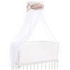 babybay capottina babybay in cotone biologico con fiocco adatta per i modelli Original, Maxi, Boxspring, Comfort, Comfort Plus e Midi, stelle marrone chiaro bianco