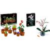 LEGO Icons Orchidea, Set Collezione Botanica Piante Artificiali & Icons Piantine, Set Collezione Botanica con Fiori Artificiali in Vaso Color Terracotta