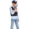 RUBIE'S Costume da poliziotto per bambini, taglia unica 5-8 anni, costume con pettorina stampata, berretto, manette, pistola e walkie talkie in plastica, per carnevale, compleanno Halloween