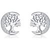 TANGPOET Albero Della Vita Orecchini Donna Argento Sterling 925, San Valentino Gioielli Regali per le Donne Ragazze, con Scatola Regalo