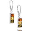 Copal Raffinati Orecchini In Argento Per Donne Con Pendente In Ambra Multicolore