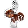 GNOCE Ciondolo Cuore Triplo Ciondolo Argento 925 Gioielli Regalo Fit Catena Serpente Bracciali Collana per Donne Ragazze (Cioccolato)