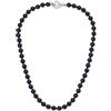 GAVU Collana Perle Nere da Uomo, Collana Uomo Onice Nero Annodata a Mano con Chiusura OT 50cm