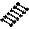 KJM FASHION 6 PZ Orecchini a Bilanciere Dritti con Sfera in Acciaio Inossidabile Anodizzato per Rook, Sopracciglio, Daith, Cartilagine, Trago, Gioielli per Piercing