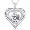 CDE Collana Donna Cuore Regalo Gioielli Donna Pendente Argento S925 Diamante in Moissanite 1-3ct Purezza VVS1 Colore D per Festa Della Mamma Compleanno San Valentino per Lei Mamma Fidanzata Moglie Amica