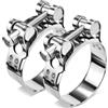 Fomiata 2 fascette stringitubo a T in acciaio inox 201, gamma di morsetti 60-63 mm, larghezza banda 22 mm (60-63 mm, 2 pezzi)