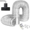 Adiwo Condotti Tubo Flessibile in Alluminio da Ø 100 mm con accessori, 5m 4 piani Condotti Tubo di Ventilazione Flessibile in Alluminio PVC per Aria Condizionata, Asciugatrice, Cappa Aspirante