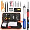 Preciva Saldatore Kit, Preciva 80W 220V Saldatore Elettrico con schermo LCD, Temperatura Regolabile 220℃〜500℃,5 Pz Punta saldatore, filo 30g, per Saldare Piccoli Elettrodomestici, Cellulari ecc.