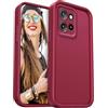 DESSEN Cover per Motorola Moto Edge 50 Neo 5G - Silicone Custodia Antiurto Protezione Fotocamera Case Antishock Morbida TPU Bumper Resistente, Vino Rosso