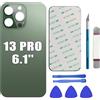 LiXiongBao Sostituzione del coperchio del vetro posteriore 13 Pro per iPhone 13 Pro Sostituzione del vetro posteriore posteriore da 6,1 '' + kit di strumenti di riparazione (Verde Alpino)