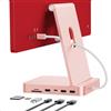 PULWTOP Hub USB C per iMac 24 Pouces M1/M3/M4, iMac USB Hub con M.2 NVMe SSD (non incluso), iMac Accessori per iMac 2021/2023/2024, iMac Hub Adattatore con 10 Gbit/s, SD/TF, SSD M.2, Rosa