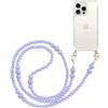 Pnakqil Cover con Cordino per Apple iPhone 15 Pro Max 6.7'',Custodia Collana Corda,Silicone Bumper Trasparente Custodia Cellulare Case Tracolla con Cordoncino Laccio Catena Lanyard,Viola