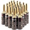 FosPower - 24 Connettori a Banana, 24K Gold Plated Doppio Viti Connettori Banana per Altoparlanti Jack per Cavo Altoparlante, Piastra da Parete e Altro - 12 Rosso e 12 Bianco