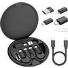 Elebase Kit adattatore di ricarica USB,adattatore USB a USBC,convertitore multi-portatile Type C a USB 3.0 OTG IOS Micro con cavo 0.3m 100W per iPhone 17 17e 16 15 Max Pro Plus,Samsung Galaxy S26 S25