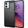 owlhold Cover per Motorola Moto G84 5G, Custodia Spazzolata e Fibra di Carbonio Morbido Silicone TPU Slim Fit Case, Antiurto, Antigraffio, Antiscivolo, Protezione Grado Militare, Nero