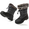 JOMIX Scarponcino Donna Comode Foderata Caldo Antiscivolo Stivali Stile da Neve MD1005-5（Grigio,37）