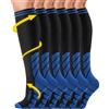 CAMBIVO Calze Compressione Graduata Donna Uomo 3 Paia, Calze a Compressione Graduata 20-30mmHg, Calze Antitrombo Elastiche a Compressione, Gambaletti Calzini per Sportive, Vene Varicose, Aereo, Corsa