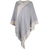 Fomolom Donne Poncho Maglione Scollo A V A Strisce Maglia Scialle Cape Pullover con Frange Regali per Le Donne Mamma Beige Taglia unica