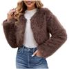 NZYIHAO Giacca in pelliccia sintetica da donna, alla moda, tinta unita, in pelliccia, soffice, invernale, giacca di pelliccia corta, cappotto in pelliccia sintetica, a maniche lunghe, per le mezze stagioni,