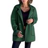 Generic Cappotto da donna con colletto a temperamento doppio cappotto di lana a maniche lunghe con risvolto allentato cappotto da donna plus size cappotto leggero, Verde, XXL