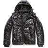 Generic Giacca da donna in cotone lucido a maniche lunghe con cappuccio autunno e inverno Giubbotto Donna Invernale Lungo Giacca Biker Donna (Black, S)