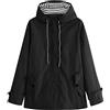 Daikascbny Trench Donna Invernale Sportiva Giacche Antipioggia Campeggio Antivento Trench con Cappuccio con Tasche Maniche Lunga Antipioggia Taglia Forti Impermeabile Giacca a Vento Donna