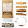 BESOULS Regalo Edizione Premium: "Rituale di Pulizia Energética" | 4-6 Palo Santo + 1 Salvia Bianca + Braccialetto da Regalo + Selenite + QR Guida all'Uso Digitale | Incenso Naturalli