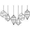 libproqia Himmeli - Portavasi da appendere per piante aeree, in metallo, motivo geometrico, 6 pezzi, Tillandsia, felce d'aria, espositori per piante da appendere