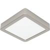 Eglo Fueva 6 Plafoniera a LED, quadrata, lampada da soffitto in metallo colore argento e plastica bianca, luce bianca calda e fredda, 15 x 15 cm