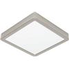 Eglo Fueva 6 Plafoniera a LED, quadrata, lampada da soffitto in metallo colore argento e plastica bianca, luce bianca calda e fredda, 22 x 22 cm
