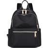 SODOLLEE Zaino Donna Casual Zainetto Multitasche Impermeabile Nylon Daypack Ragazze Zaini Scuola per Università Viaggio Lavoro Nero A