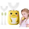 ELOTAME Spazzolino elettrico a forma di U per bambini, spazzolino sonico con IPX7 impermeabile, 6 modalità di pulizia, 45S Smart Reminder Cartoon Design