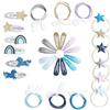 Papierdrachen 48 fermagli e elastici per capelli speciali in molti colori - durevoli e robusti - barrette per bambini con paillettes e rivestimento in tessuto - Gioiello per
