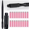 Rasmet Kit Tebori per trucco permanente per manici per microblading con lama rosa nano da 0,15 mm,forniture per supporto per microlama (1PC Black Pen + 20pcs 18U Needles)