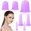 Mecmbj Coppette Massaggio, 7 pezzi Coppetta Anticellulite Con Borsa Portaoggetti, Coppetta Anticellulite in Silicone, Set Di Strumenti per Il Massaggio Del Corpo e Del Viso (viola)