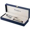 Waterman Expert penna stilografica | in acciaio inossidabile con finiture in oro 23 carati | pennino sottile con cartuccia di inchiostro blu | confezione regalo