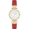 ANNE KLEIN Orologio da Donna con cinturino in pelle sostenibile, AK/5144, Rosso